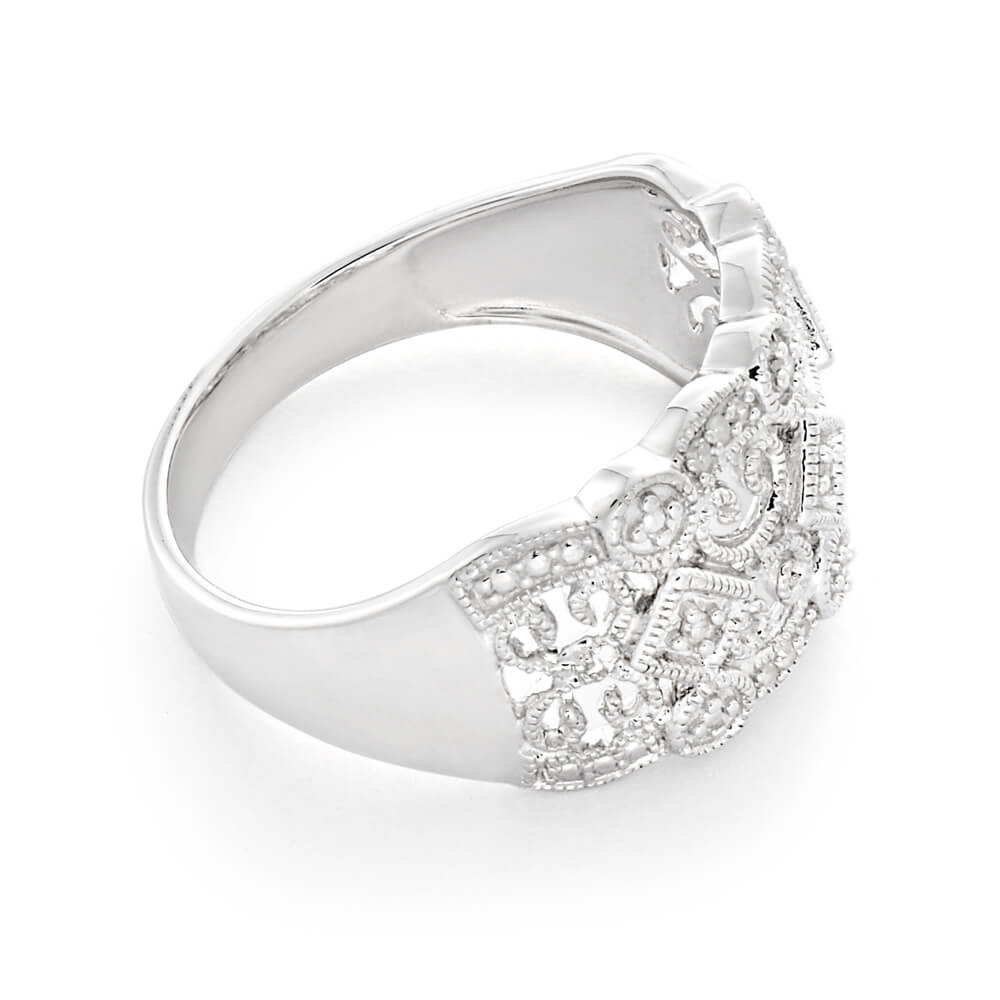 Sterling Silver Angelic Diamond Ring