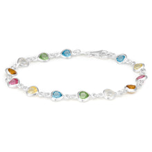 Load image into Gallery viewer, Sterling Silver Cubic Zirconia Assorted Heart 19cm Bracelet