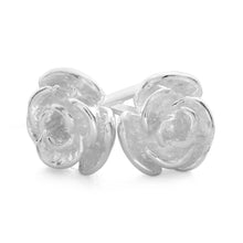 Load image into Gallery viewer, Sterling Silver Tiny Rose Stud Earrings