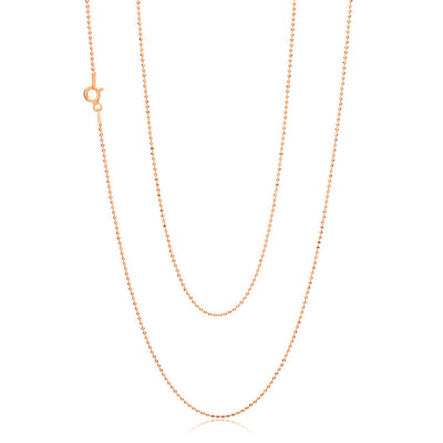 Rose Gold Plated Sterling Silver Ball Chain