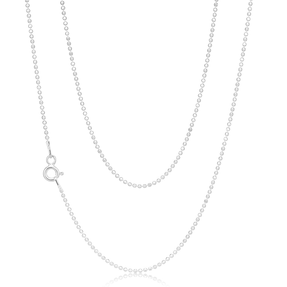 Sterling Silver Dicut Ball 80cm Chain