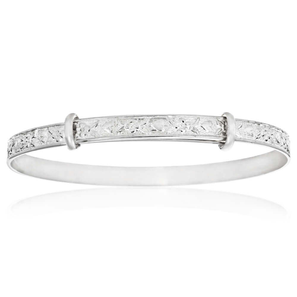 Sterling Silver Milgrain ID Plate Expandable Baby Bangle – Shiels Jewellers