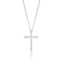 Load image into Gallery viewer, Sterling Silver Cubic Zirconia Cross Pendant