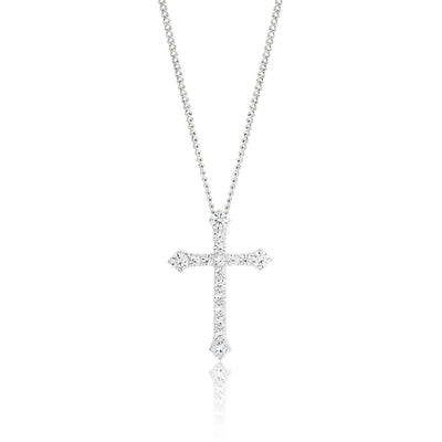 Sterling Silver Cubic Zirconia Cross Pendant