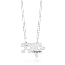 Load image into Gallery viewer, Sterling Silver Love Forever Puzzle Break Pendant With 45cm Chains