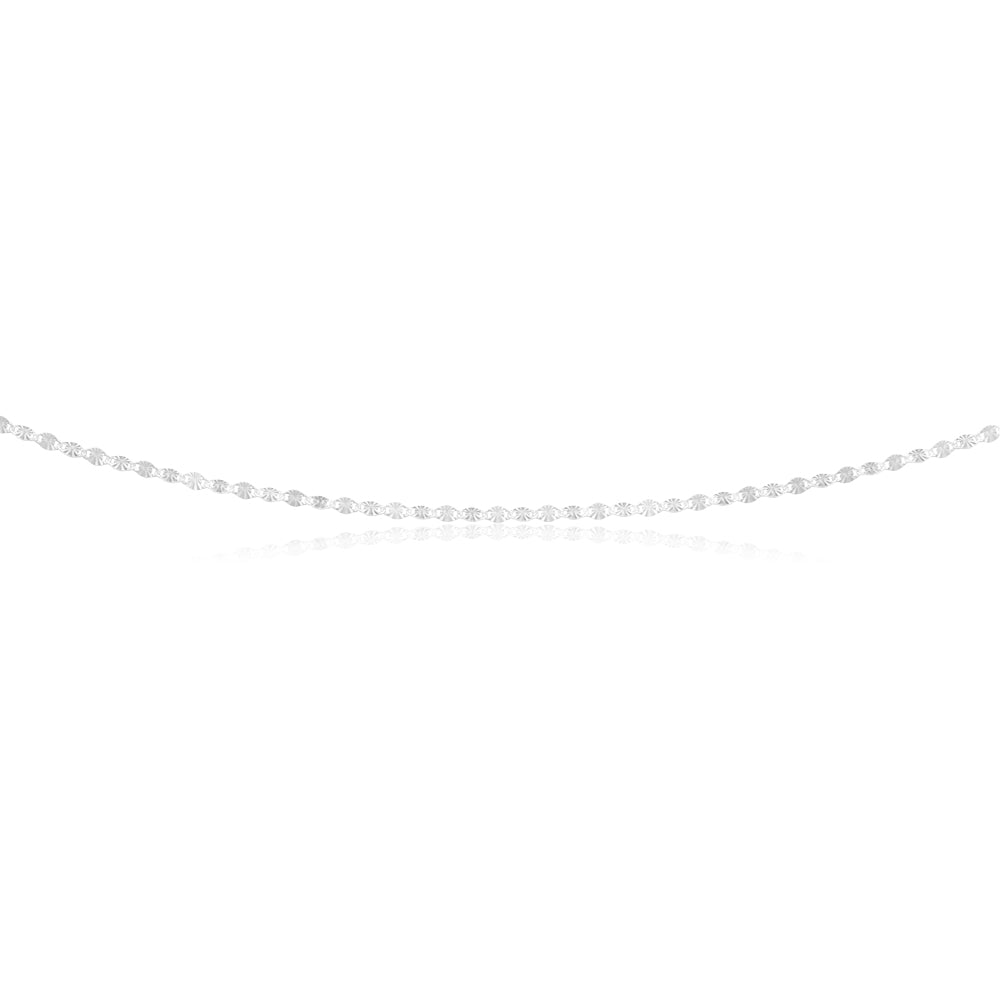 Sterling Silver Fancy Diamond Cut Twist Chain