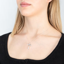 Load image into Gallery viewer, Sterling Silver Cubic Zirconia Cross &amp; Infinity Pendant