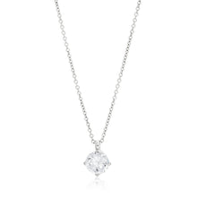 Load image into Gallery viewer, Sterling Silver Cubic Zirconia Claw Set Pendant With 40 + 5cm Chain