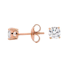 Load image into Gallery viewer, Georgini 5mm Zirconia Rose Gold Plated Sterling Silver Stud Earrings