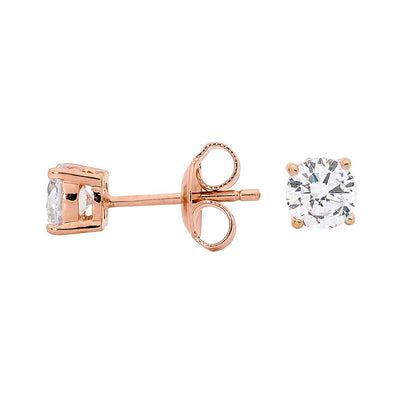 Georgini 5mm Zirconia Rose Gold Plated Sterling Silver Stud Earrings