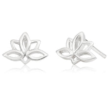 Load image into Gallery viewer, Sterling Silver Lotus Stud Earrings