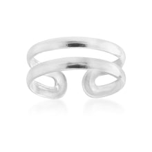 Load image into Gallery viewer, Sterling Silver Double Band Torque Toe Ring
