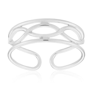 Sterling Silver Criss Cross Torque Toe Ring