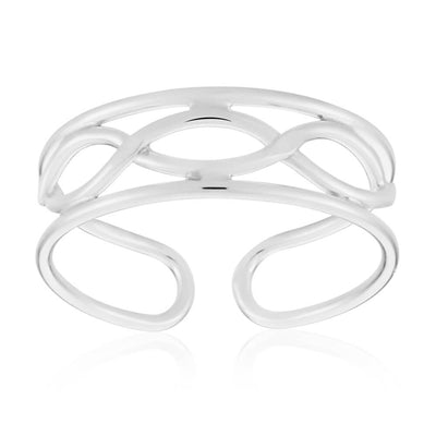Sterling Silver Criss Cross Torque Toe Ring