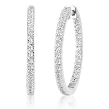 Load image into Gallery viewer, Sterling Silver Cubic Zirconia 25mm Hoop Earrings