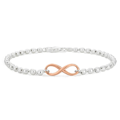 Gold Plated Sterling Silver Ball Infinity Bracelet