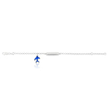 Load image into Gallery viewer, Sterling Silver Belcher Blue Bird ID Bracelet 14+2cm