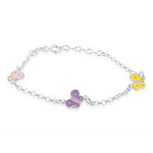 Load image into Gallery viewer, Sterling Silver Fancy Butterfly Charm Bracelet 14+2cm