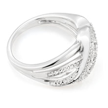 Load image into Gallery viewer, Sterling Silver Diamond Ring with 5 Brilliant Cut Diamonds
