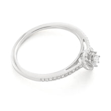 Load image into Gallery viewer, Sterling Silver Pear Shape Diamond Promise Ring
