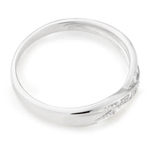 Load image into Gallery viewer, Sterling Silver Crossover 5 Diamond Ring