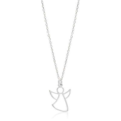Sterling Silver Fancy Angel Pendant With 45cm Chain