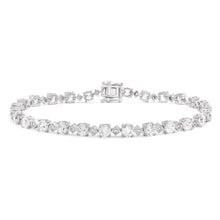 Load image into Gallery viewer, Sterling Silver Rhodium Plated Zirconia Tennis 18.5cm Bracelet