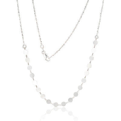Sterling Silver Fancy Mini Discs Necklace 45cm