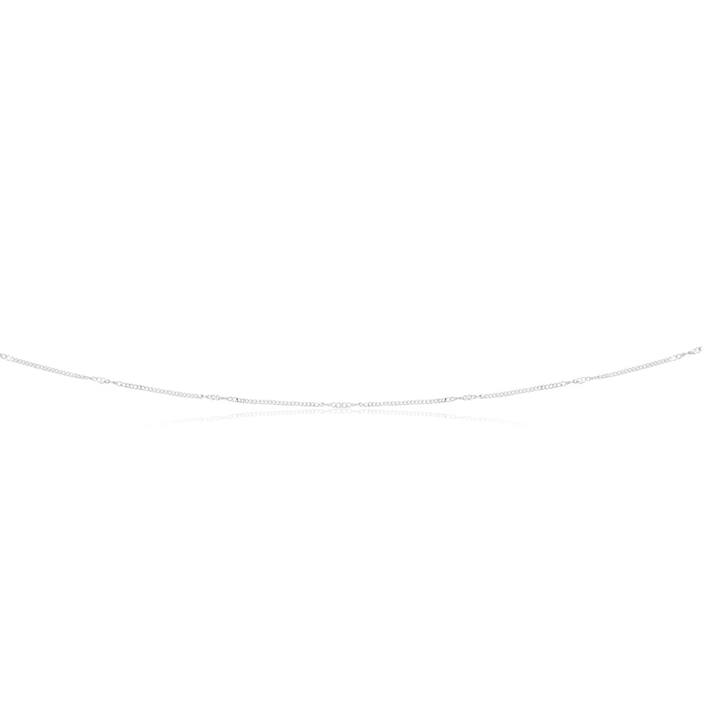 Sterling Silver Fancy Curb and Singapore link chain 45cm