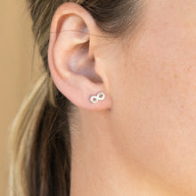 Load image into Gallery viewer, Sterling Silver Cubic Zirconia Infinity Stud Earrings