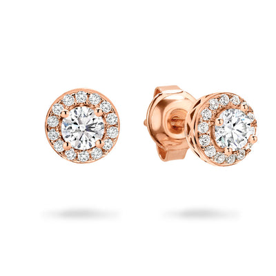 Georgini Petite Rose Gold Plated Cubic Zirconia Halo Stud Earrings