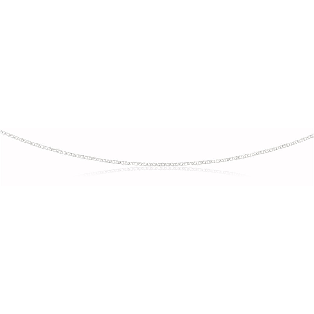 Sterling Silver Rhodium Plated 45cm Double Curb Chain