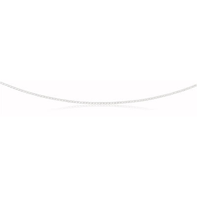 Sterling Silver Rhodium Plated 45cm Double Curb Chain