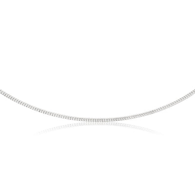 Sterling Silver Rhodium Plated 55cm 90 Gauge Flat Curb Chain