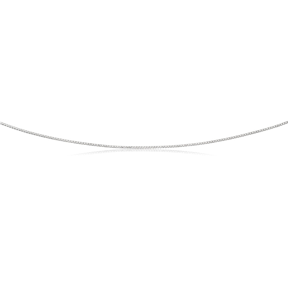 Sterling Silver Rhodium Plated 50cm 40 Gauge Wheat Chain