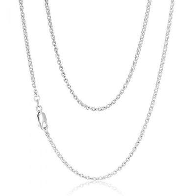 Sterling Silver Rhodium Plated 50cm 60 Gauge Cable Chain