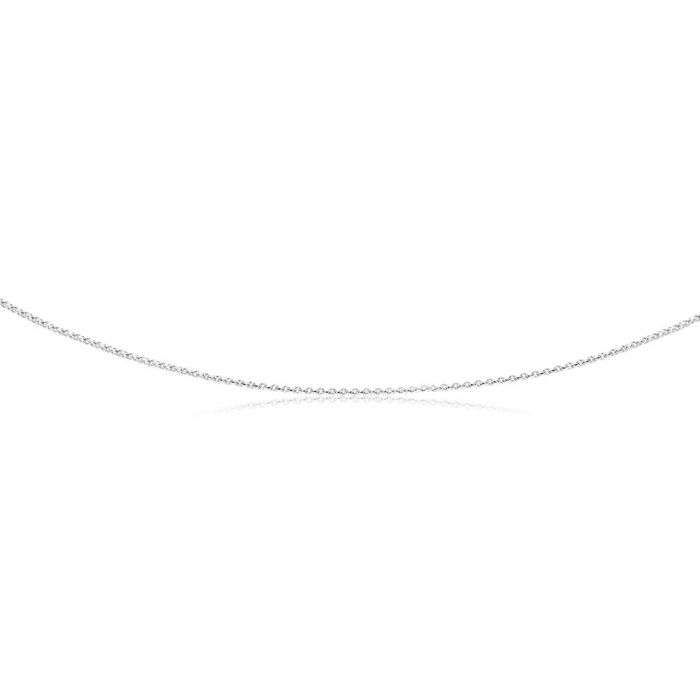 Sterling Silver Rhodium Plated 50cm 60 Gauge Cable Chain