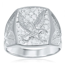 Load image into Gallery viewer, 20 Diamonds Eagle Gents Ring in Sterling Silver