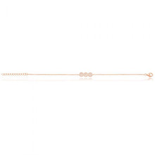 Load image into Gallery viewer, Sterling Silver Rose Gold Plated Cubic Zirconia Pave Trio Disc Bracelet 16+3cm