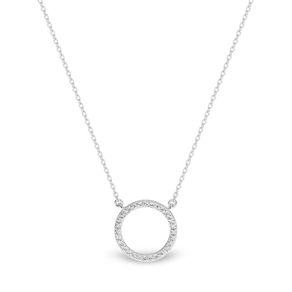 Georgini Sterling Silver Zirconia Circle Pendant with Chain