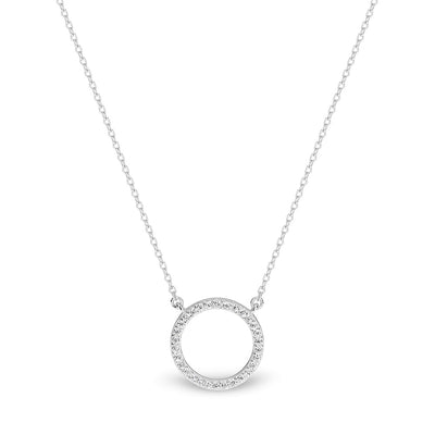 Georgini Sterling Silver Zirconia Circle Pendant with Chain