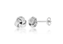 Load image into Gallery viewer, Sterling Silver 8mm Knot Stud Earrings