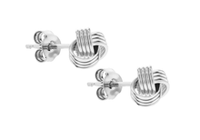 Load image into Gallery viewer, Sterling Silver 8mm Knot Stud Earrings