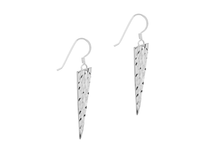 Load image into Gallery viewer, Sterling Silver Hammered Triangle Drop Earrings
