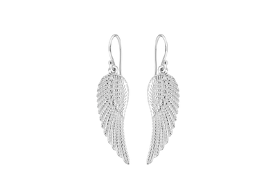 Sterling Silver Angel Wing Drop Earrings