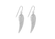 Load image into Gallery viewer, Sterling Silver Angel Wing Drop Earrings