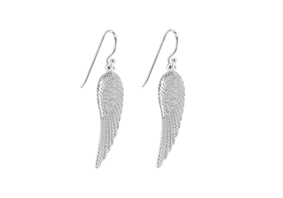 Sterling Silver Angel Wing Drop Earrings