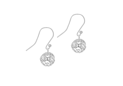 Sterling Silver Filigree Ball Drop Earrings