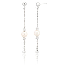 Load image into Gallery viewer, Sterling Silver Fancy Freshwater Pearl Drop Earrings
