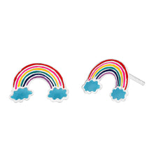 Load image into Gallery viewer, Sterling Silver Rainbow and Cloud Studs